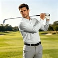 thumbnail image 5 of Fabrcox S-4XL Long Sleeve Mens Polo Shirts with Pockets Collared Work Shirt for Men Business Casual Plain Classic Fit Workout Golf Shirt for Men Gray S, 5 of 8