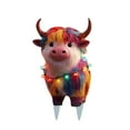 thumbnail image 7 of Colorful Highland Cow Christmas Yard Stake with String Lights - Whimsical Outdoor Holiday Decor for Adding Festive Cheer to Your Seasonal Landscape - A, 7 of 7