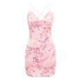 thumbnail image 6 of Womens Embroidered Dress Unique Appliques Beaded Back Lace Up Casual Floral Pink L, 6 of 6