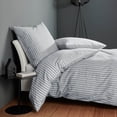 thumbnail image 4 of Janine Ropa de cama, 2 piezas - DAVOS, felpa fina, algodón, rayas Gris 155x220cm, 4 of 4
