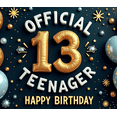 thumbnail image 4 of Golden Theme 13th Birthday Banner Decorative Design Teenager Milestone Celebration for Birthday Party Event Decoration Indoor Celebration, 4 of 8