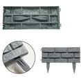 thumbnail image 4 of Elapind Imitation Stone Garden Fence, Faux Stone Retaining Wall Look Garden Bricks Border with Ground Stakes, 17.7 X 11.6 in Plastic Edging Blocks for Flower Beds, Lawn, Mulch,Wine, 4 of 7