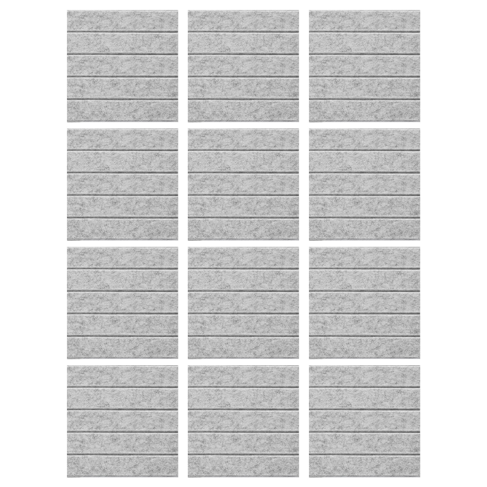 URTERYSER Pack of 12 Soundproof Foam Panels Wall Self Adhesive Acoustic Tiles Polyester Texture Perfect for Studios and Home Wall Silver Gray