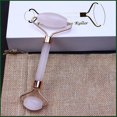 thumbnail image 3 of Cuidado de la piel Piedra de cuarzo Cara natural Juego de rodillos de jade Enfriamiento de ojos Gua Sha Herramienta Masaje de belleza facial Compatible Cara Rueda de jade Vulcáni, 3 of 5