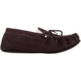 thumbnail image 4 of SNUGRUGS Men's Rubber Sole Suede Sheepskin Moccasin Slippers - Dark Brown - US 16, 4 of 7