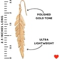 thumbnail image 4 of Humble Chic Floating Feathers Dangle Earrings - Gold Long Hanging Leaf Drops, 4 of 9
