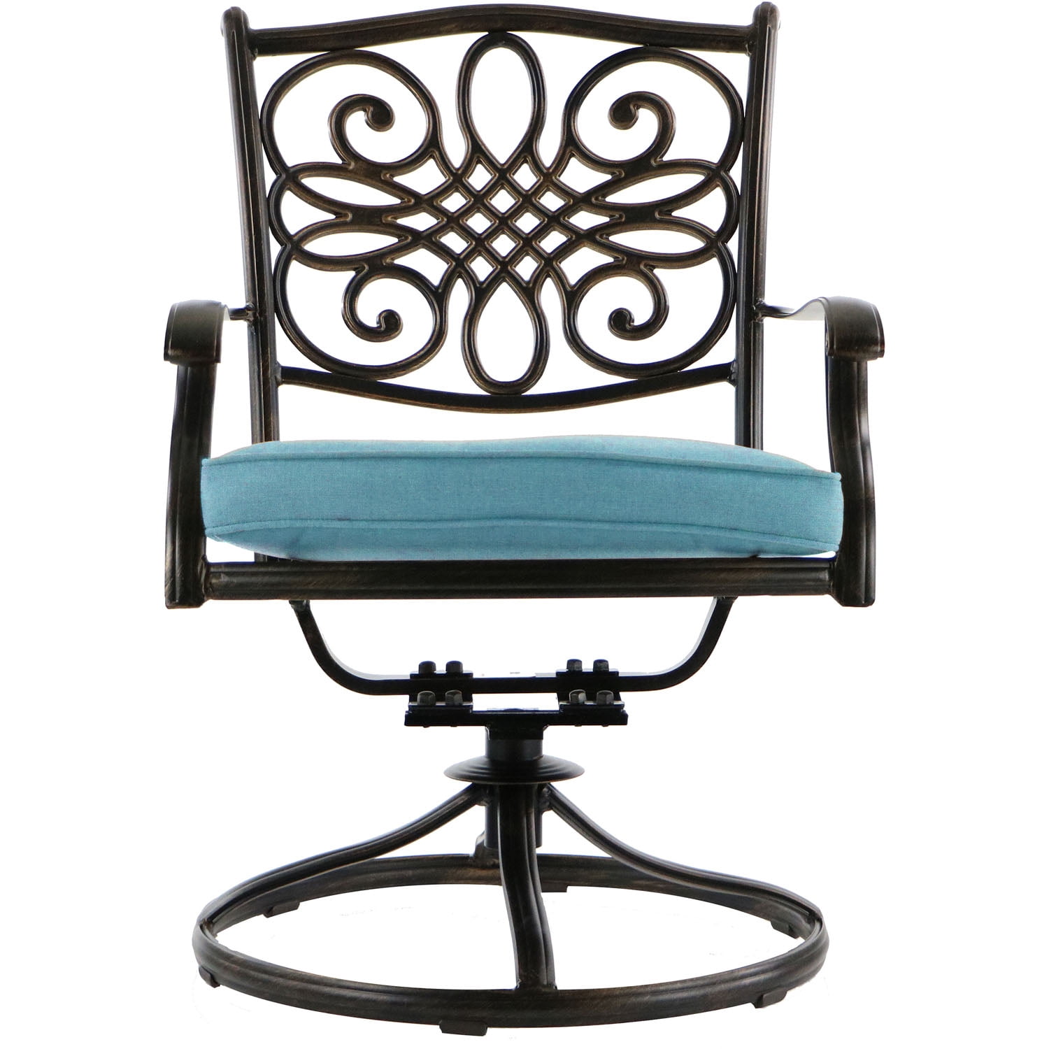 Hanover 5-Pieces Fabric Aluminum Rust Resist Dining Furniture Sets Blue