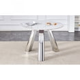 thumbnail image 3 of 42 inch round dining table, marble top, stainless steel legs, modern kitchen 4-6 person dining table, metal coffee table for living room, dining room, apartment, 3 of 23