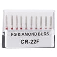 thumbnail image 4 of Fresa de diamante, 10 piezas CR-22F Odontología Brocas de diamante dentales inoxidables Fresas de diamante Taladros construidos para durar, 4 of 6