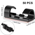 thumbnail image 2 of 30 Pieces Cable Clips, Cable Holder with Adhesive-secured Base, Cable Clamp Set for Desk, Power Cable, USB Charging Cable, Chargers and Audio Cables, 30 Sets of Cable Clips and Screws, Black, 2 of 7