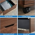 thumbnail image 3 of 3-Drawer Vertical Filing Cabinet Rolling Wood Mobile File Cabinets Under Desk for Home Office with Casters (Brown Walnut, Fully Assembled), 3 of 7