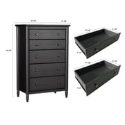 My Texas House Monroe 5-Drawer Dresser, Raven Black Oak Finish