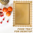 thumbnail image 6 of LOLIPPYY Fruit Placement Plate Cake Plate Golden Iron 1Set 14.54X10.22X1.18in, 6 of 8