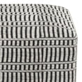 thumbnail image 4 of Simpli Home Safford 20 inch Wide Boho Outdoor/Indoor Square Pouf in Black/White Recycled Polyester, Assembled, 4 of 7