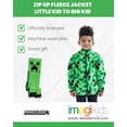 thumbnail image 3 of Chaqueta Minecraft Creeper para niños pequeños, forro polar con cremallera, verde 7-8, 3 of 9