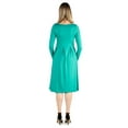 thumbnail image 3 of 24seven Comfort Apparel Long Sleeve Fit and Flare Maternity Midi Dress, 3 of 4