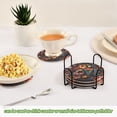 thumbnail image 6 of Haosy Set of 6 Drink Woven Coaster with Holder Heat Resistant Non-Slip Bar Coasters 4 Inches Love Made Of Colorful Flowers, 6 of 7