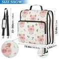thumbnail image 3 of Zipper Binder 3 Rings Stationery Office Files Daily Organizer File Folder Storage Bag Lovely Pigs, 3 of 8