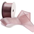 thumbnail image 1 of Cinta de poliéster de 20 yardas para envolver regalos, color violeta pálido, rojo, 1 pulgada (38 mm), rollo de 20 yardas (18,29 m), estilo organza., 1 of 3