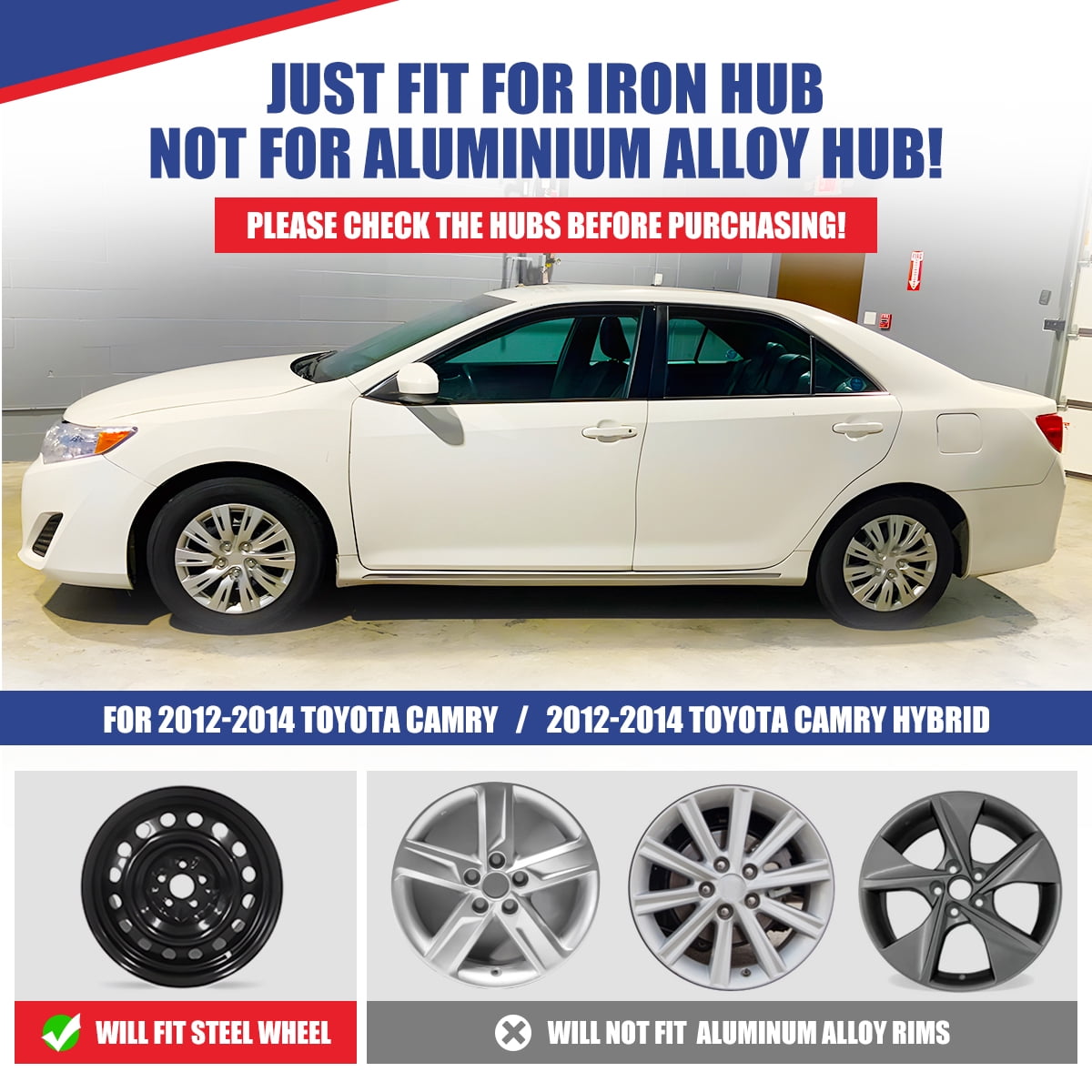 (Set of 1) 16 inch Hubcaps Wheel Rims Cover for 2012-2014 Toyota Camry / 2012-2014 Toyota Camry Hybrid
