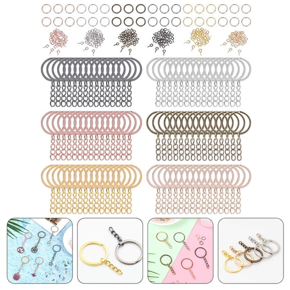 PAMINGONO 450Pcs Key Chain Rings Circular Alloy Keyring Hoop For Custom Jewelry