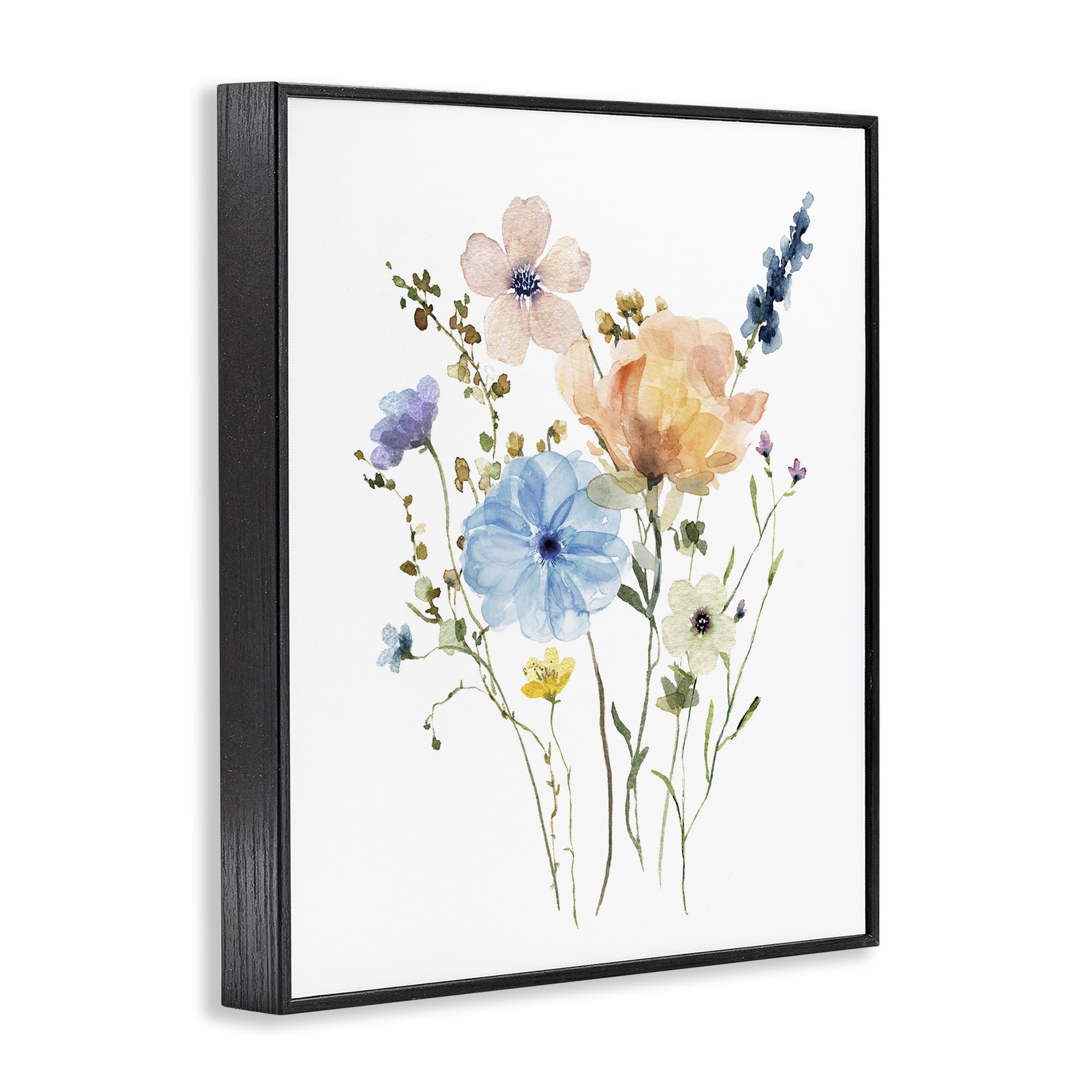 Stupell Industries Wildflower Sprig Bundle Black Framed Giclee Art, design by Livi Finn