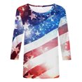 thumbnail image 5 of TrendVibe365 Independence Day T Shirt Womens Summer Stars Stripes Independence Day Shirts Casual 3/4 Sleeve Patriontic Tunic Tops Fashion Crew Neck 1776 Clothes Spring Outfits, 5 of 5