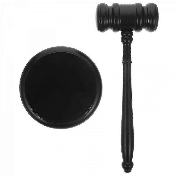 1 Set Wooden Auction Hammer Lawyer Judge Gavel Multifunctional 24x8.5x3.8cm Black