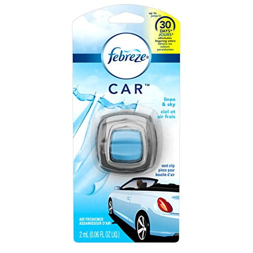 Febreze Car Vent Clips Air Freshener and Odor Eliminator Pack, 0.06 oz