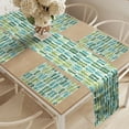 thumbnail image 2 of Ambesonne Flip Flop Table Runner & Placemats, Exotic Nature Colors, Placemat 4 pcs + Runner 14"x72", Pale Green Pale Blue, 2 of 2