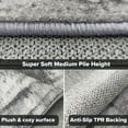 thumbnail image 3 of Hudson Comfort 9x10 Area Rug - Living Room  Machine Washable Area Rugs with Anti-Slip TPR Back - Super Soft 6mm Pile Height Pet-Friendly Rugs - Black, 3 of 8