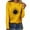 Yellow, variant on kayannuo Fall Clothes For Women Women Sunflower Print O-neck Long Sleeve Top Pullover Sweatshirt T-shirt Blouse Red