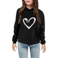 thumbnail image 2 of Byoo Minimal Graphic Hoody Sweatshirt for Tween Girls Long Sleeve Front Printed Hoodies School Daily Pullovers,Black, 2 of 4