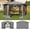 Grey, variant on Senfot 11.5x11.5FT 6-Sided Gazebo Tent, One-Push Setup Canopy with Removable Top & Wind Cloths, Outdoor Shelter for Camping Backyard Parties Events, Brown Beige
