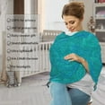 thumbnail image 4 of Haiem Blue Green Glitter Baby Nursing Cover & Nursing Poncho - Multi Use Cover for Baby Car Seat Canopy, Stroller Cover, 360°Full Privacy Breastfeeding Coverage, 4 of 9