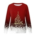 thumbnail image 5 of Fiaer Christmas Sweatshirts Women Xmas Tree Snowflake Graphic Long Sleeve Pullovers Oversized Crew Neck Holiday Merry Tops XL, 5 of 5