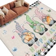 thumbnail image 2 of 5'x8' Area Rugs, Easter Indoor Outdoor Area Rug for Living Room Bedroom, Vintage Farmhouse Gnomes Bunny Colorful Eggs Flower Washable Bathroom Rugs Kitchen Floor Carpet Mats Home Decor Aesthetic, 2 of 8