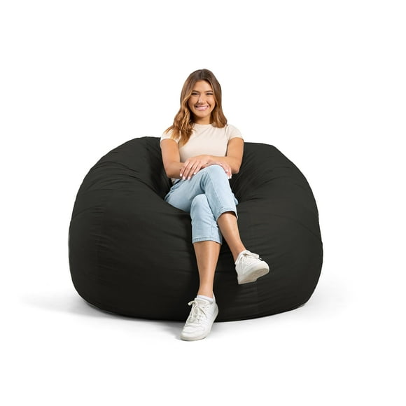Big Joe 0010655LAM Large Fuf with Removable Washable Cover, Black Lenox