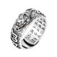 thumbnail image 5 of Guardurnaity Anillo abierto Vintage portátil para hombre, ceremonia de boda, fiesta, banquete, hip hop, anillos, joyería, decoración de mano, Plata 2piezas, 5 of 6