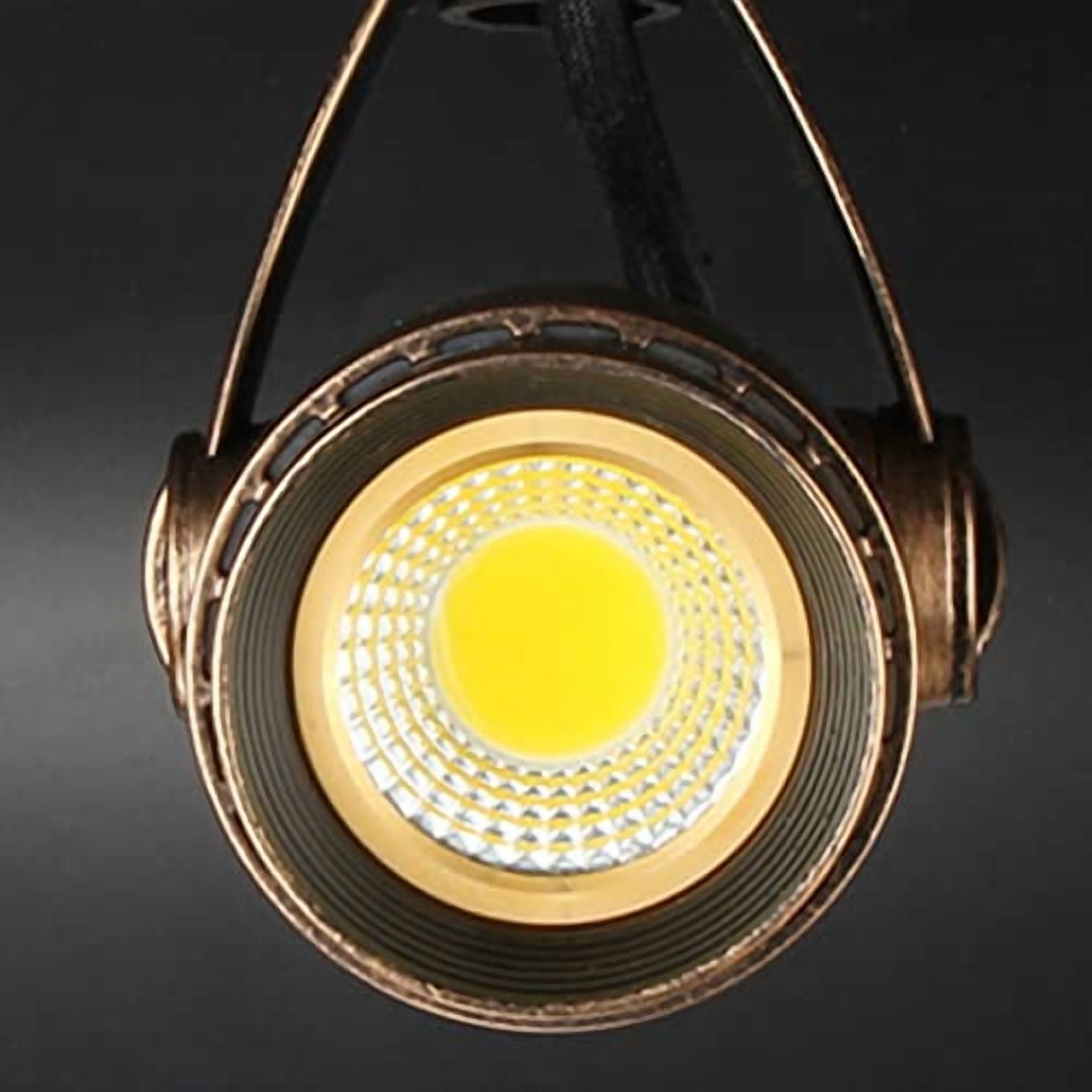 KAYYELAMP Retro Design Adjustable Angle J-Type Track Head Spot Lighting 3W Warm Light Antique Copper for Background Gallery Mirror Front(No Track)