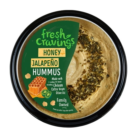 Fresh Cravings Honey Jalapeno Hummus,10 oz. Plastic Tub, Gluten-Free, Dairy-Free, 2 Tbsp (32g), Contains Sesame