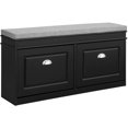thumbnail image 2 of SoBuy FSR64-SCH , Banc à Chaussures d'Entrée, Armoire à Chaussures avec Tiroir Basculant et Coussin de Siège Noir, 2 of 7