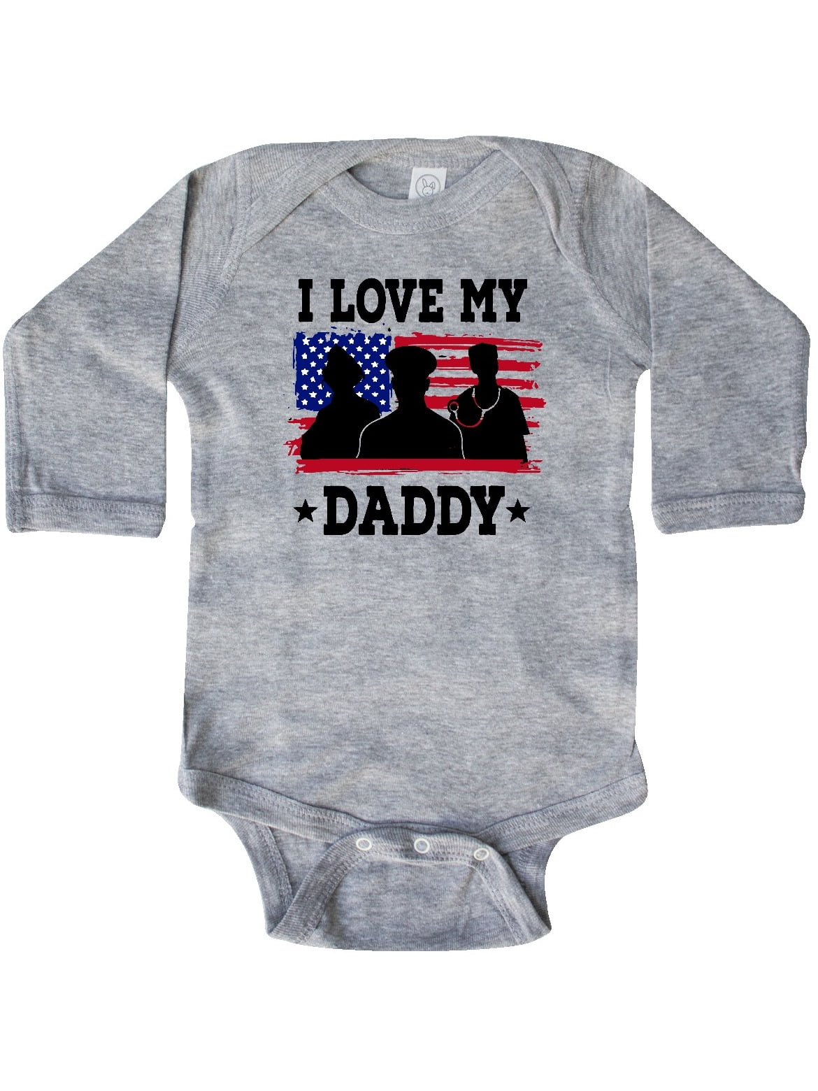 Inktastic Military Dad I Love My Daddy Gift Baby Boy Or Baby Girl Long Sleeve Bodysuit Walmart Com
