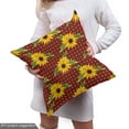 thumbnail image 5 of Ambesonne Floral Fabric by the Yard Upholstery, Summer Sunflower on Polka, 10 Yards, Burgundy Earth Yellow, 5 of 5