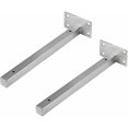 thumbnail image 1 of Soportes para estantes de 15 cm, estante montado, soporte industrial para estante de pared, soportes vintage de fijación invisible, soporte de pared, soporte de metal, bricolaje, plata con t, 1 of 5