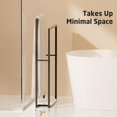 thumbnail image 5 of Standing Towel Racks for Bathroom with Heavy Marble Base, 38" H Towel Rack Stand for Bathroom 2-Tier, Blanket Rack for Bathroom Floor, Matte Black, 5 of 9