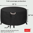 thumbnail image 2 of Square Propane Fire Pit Cover 30x30x25 Inch Waterproof Heavy Duty 600D Gas Fire Pit Table Cover Fits 28-30 Inch Firepit All-Weather Patio Protection, 2 of 10