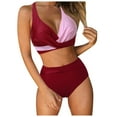 thumbnail image 1 of Kcodviy Women High Waisted Bikini Star Bikini Swimsuit for Women Push Up Two Piece Underwire Swim Tops Swimsuits Vintage Swimsuit Two Piece Retro Ruched High Waist Print Bikini Set, 1 of 9