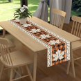 thumbnail image 2 of Fall Leaves Table Runner, Farmhouse Orange Plaid Buffalo Maple Leaf Autumn Harvest Pumpkin Thanksgiving Coffee Table Center Decor for Family Kitchen Outdoor Party Holiday Table Decorations, 13"x72", 2 of 6