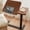 Walnut, variant on Mobile White Laptop Stand Overbed Table with Height Adjustable Tray Rolling Design for Sofa and Bed Convenience